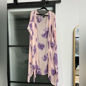 Light pink and purple lightweight cardigan